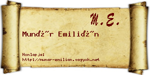 Munár Emilián névjegykártya